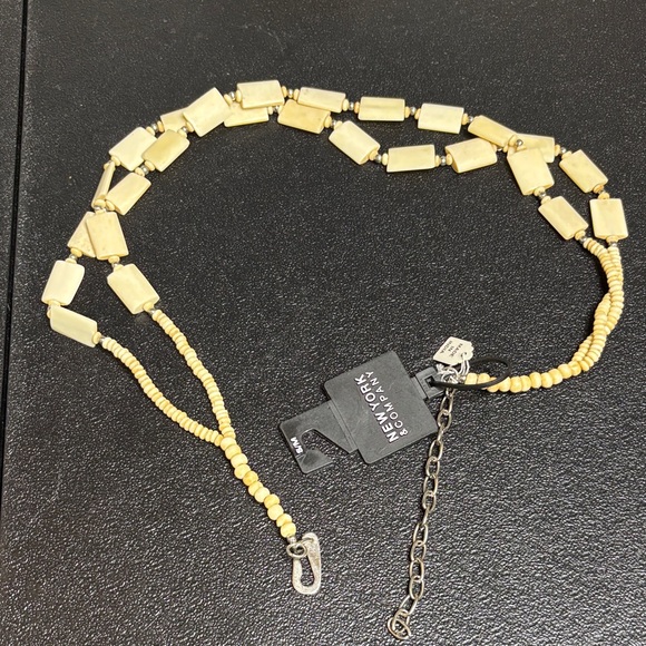 New York & Company Beige Rectangular Beaded Boho Belt Chain NWT - Picture 1 of 7